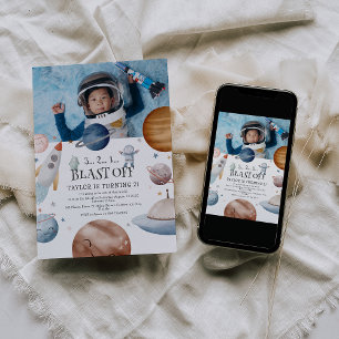 Convite Festa de Aniversário com Foto do Espaço Sideral em