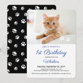 Convite Festa de Aniversário com Fotos de Animais Fofos e 