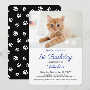 Convite Festa de Aniversário com Fotos de Animais Fofos e