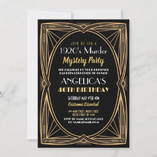 Convite Festa de Aniversário com Jantar e Mistério de Assa