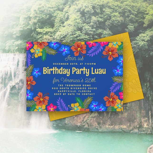 Convite Festa de Aniversário com Luau Havaiano  (Criador carregado)