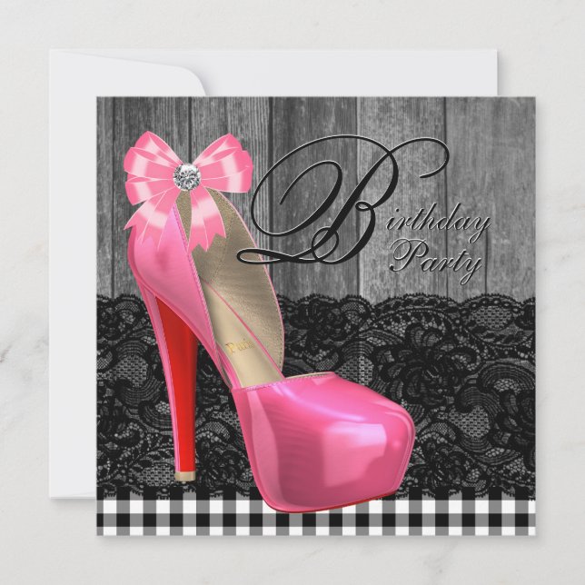 Convite Festa de Aniversário com Madeira de Celeiro Rústic (Frente)