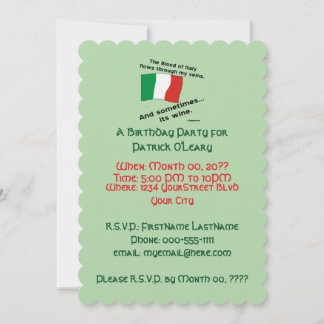 Convite Festa de Aniversário com Sangue e Vinho Italiano