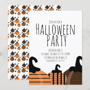 Convite Festa de Aniversário com Tema de Abóbora de Hallow