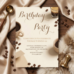 Convite Festa de Aniversário com Tema de Café Quente