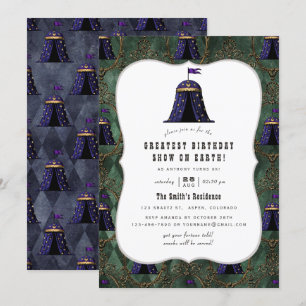 Convite Festa de Aniversário com Tema de Circo Antigo