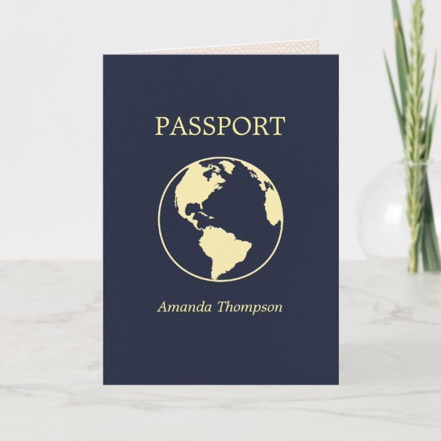 Convite Festa de Aniversário com tema de Passaporte (Frente)