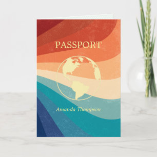 Convite Festa de Aniversário com tema de Passaporte Retro