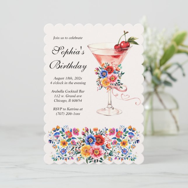 Convite Festa de Aniversário com Tema Fiesta Personalizáve (Em pé/Frente)