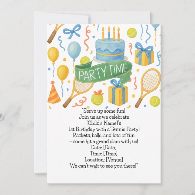 Convite Festa de aniversário com tema para os Tênis (Frente)