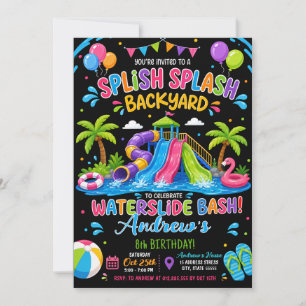 Convite Festa de Aniversário com Toboágua Personalizado