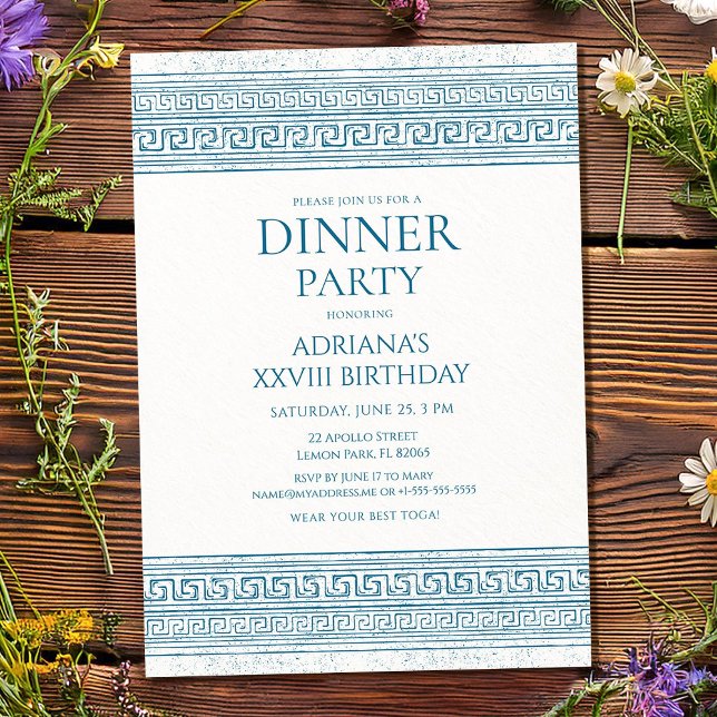 Convite Festa de Aniversário com Toga azul com elementos d (Criador carregado)