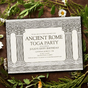 Convite Festa de Aniversário com Toga da Roma Antiga com c