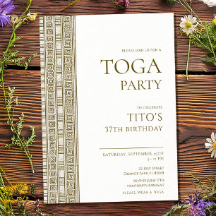 Convite Festa de aniversário com toga grega ou romana eleg