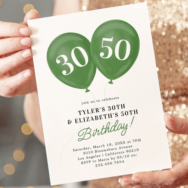 Convite Festa de aniversário comum de dupla celebração ver (Criador carregado)