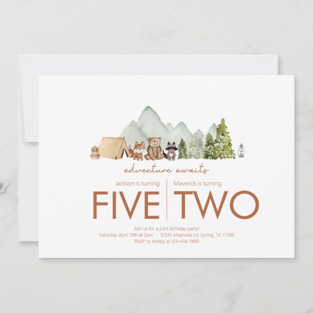 Convite Festa de aniversário conjunta - Aguarda o Tema (Frente)