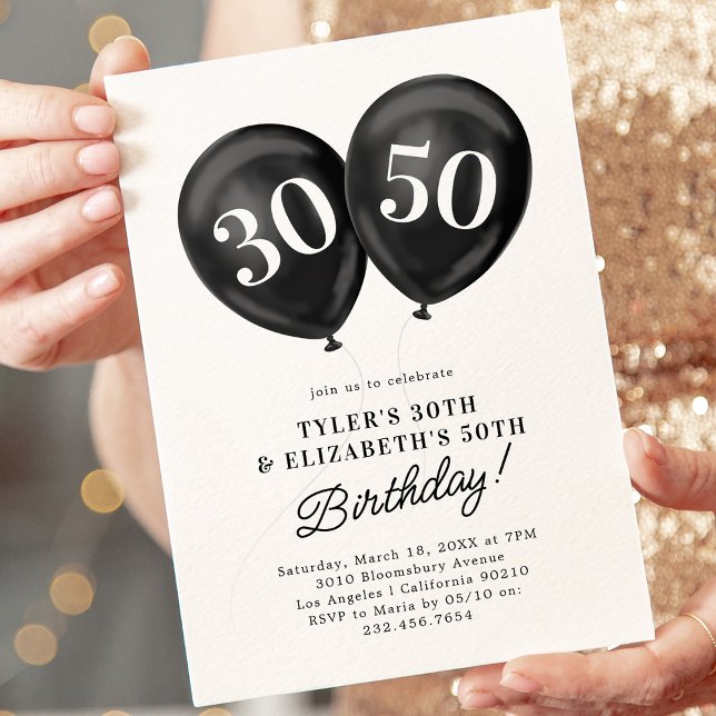 Convite Festa de aniversário Conjunta de Celebração Dupla (Criador carregado)