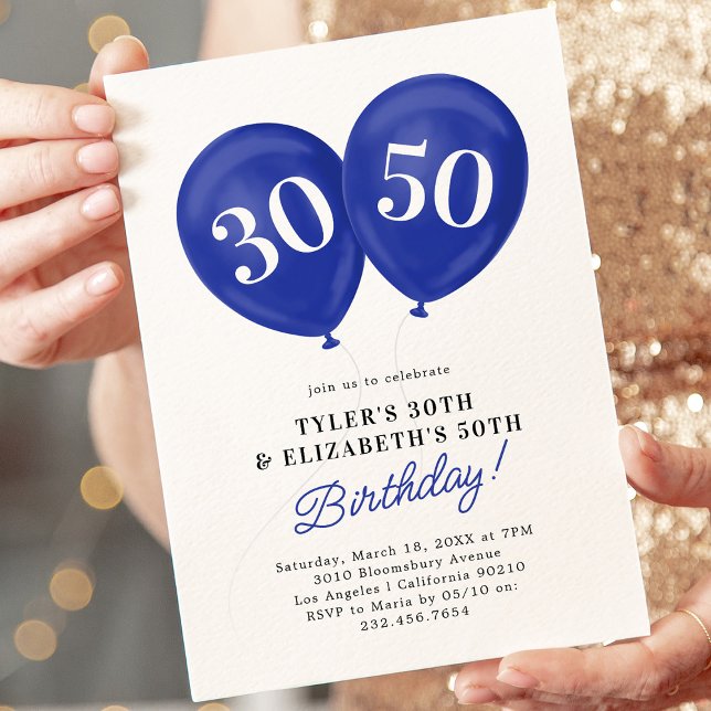 Convite Festa de Aniversário Conjunta de Dupla Celebração  (Criador carregado)