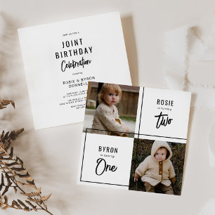 Convite Festa de Aniversário Conjunta Dupla