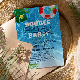 Convite Festa de Aniversário Conjunta em Piscina Dupla