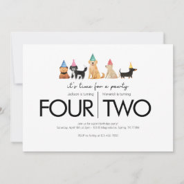 Convite Festa de aniversário conjunta - Tema branco