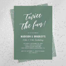 Convite Festa de Aniversário Conjunta Verde Duas Vezes Mai