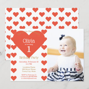 Convite Festa de Aniversário Corações Vermelhos da Nossa Q
