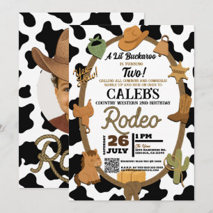 Convite Festa de Aniversário Country Western Rodeo Lil' Bu