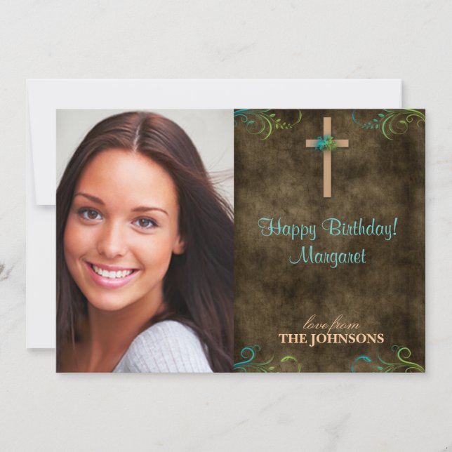 Convite Festa de Aniversário Cristã Foto Eu posso fazer to (Frente)