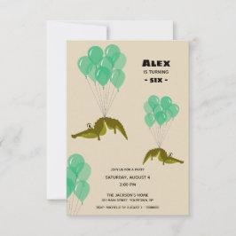 Convite Festa de aniversário crocodilo