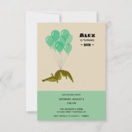 Convite Festa de Aniversário Crocodilo com fotografia atrá