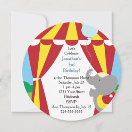 Convite Festa de aniversário customizável do circo dos