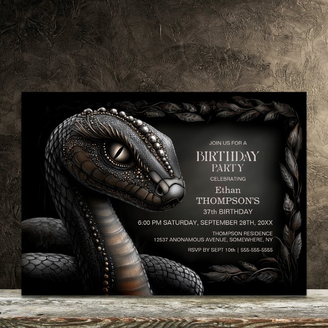 Convite Festa de Aniversário da Cobra Mítica (Criador carregado)
