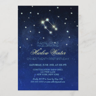 Convite Festa de aniversário da constelação dos Gêmeos