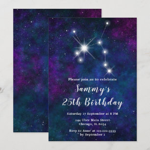 Convite Festa de Aniversário da Constelação Zodiacal de Sa