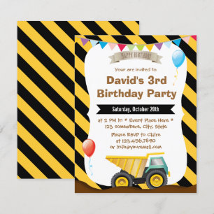 Convite Festa de aniversário da construção dos meninos