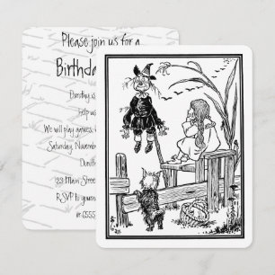 Convite Festa de Aniversário da Dorothy de O Mágico de Oz 