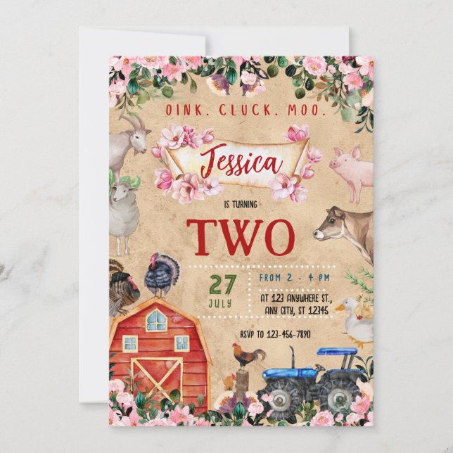 Convite Festa de aniversário da fazenda (Frente)