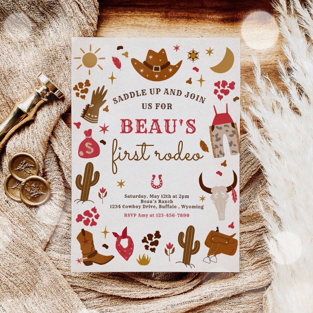 Convite Festa de aniversário da Fazenda Rodeio Ocidental W (Criador carregado)