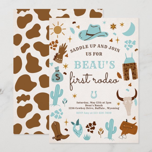 Convite Festa de aniversário da Fazenda Rodeio Ocidental W (Frente/Verso)