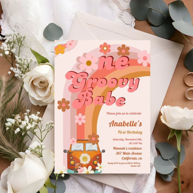 Convite Festa de aniversário da Flor de Margarida Uma na G (Criador carregado)