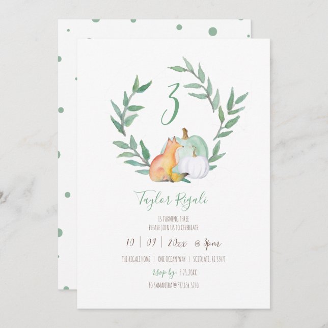 Convite Festa de aniversário da Floresta em Queda (Frente/Verso)