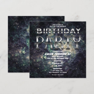 Convite Festa de Aniversário da Galáxia Cósmica do Rock Es