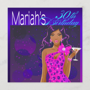 Convite Festa de Aniversário da Linda Dama com Coquetel co