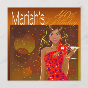 Convite Festa de Aniversário da Linda Dama com Coquetel co