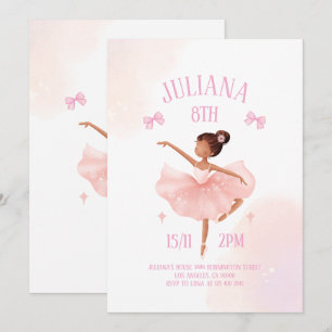 Convite Festa de Aniversário da Menina Bailarina com Laços