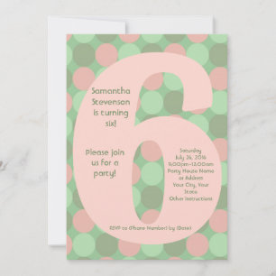 Convite Festa de aniversário da menina grande do número 