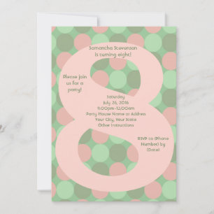 Convite Festa de aniversário da menina grande do número 