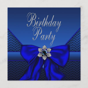 Convite Festa de Aniversário da Mulher Azul Royal Prata