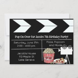 Convite Festa de aniversário da Noite de Filme